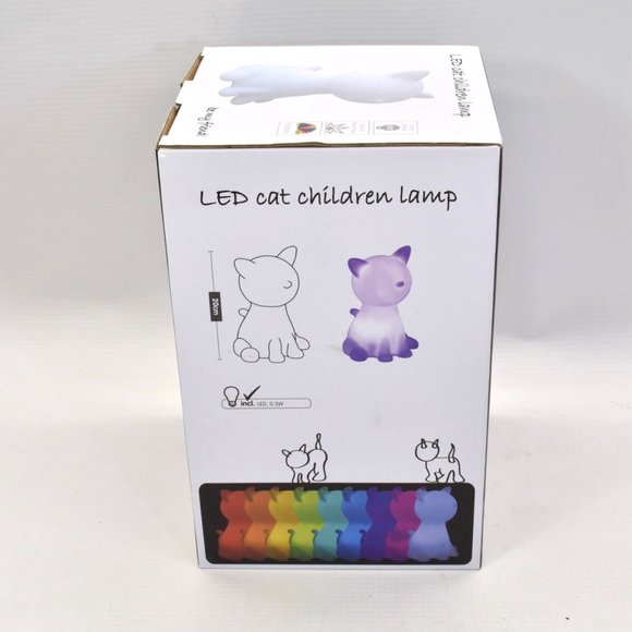 LED Cat Children Lamp Multi Color Child Safe Silicone Night Light - Picture 3 of 7
